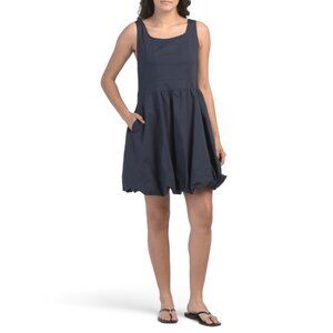 LA PICCOLA CREATIVA Navy Made In Italy Sleeveless Mini Bubble Skirt Dress